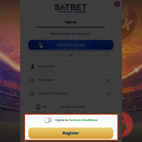 Complete your Satbet registration