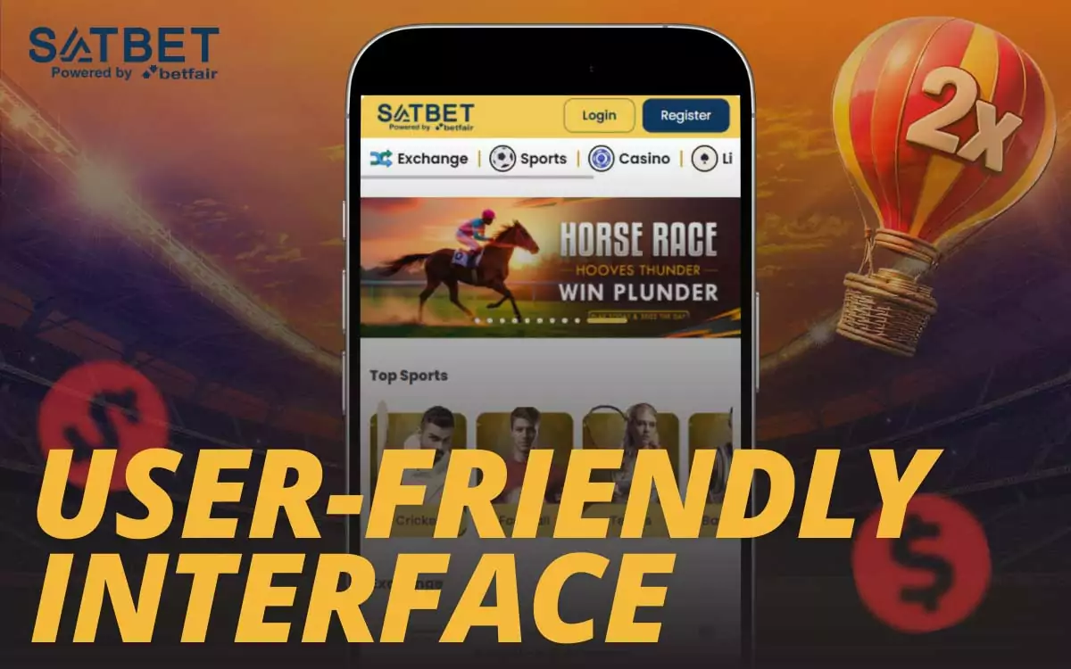 Satbet application is its user-friendly interface